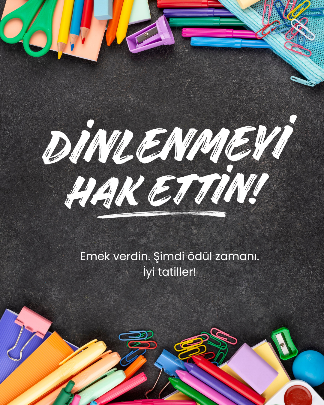 SEO Başlık: Okul Sonu Tatili Instagram Gönderisi PNG | Renkli ve Eğlenceli Yaz Tatili Tasarımı