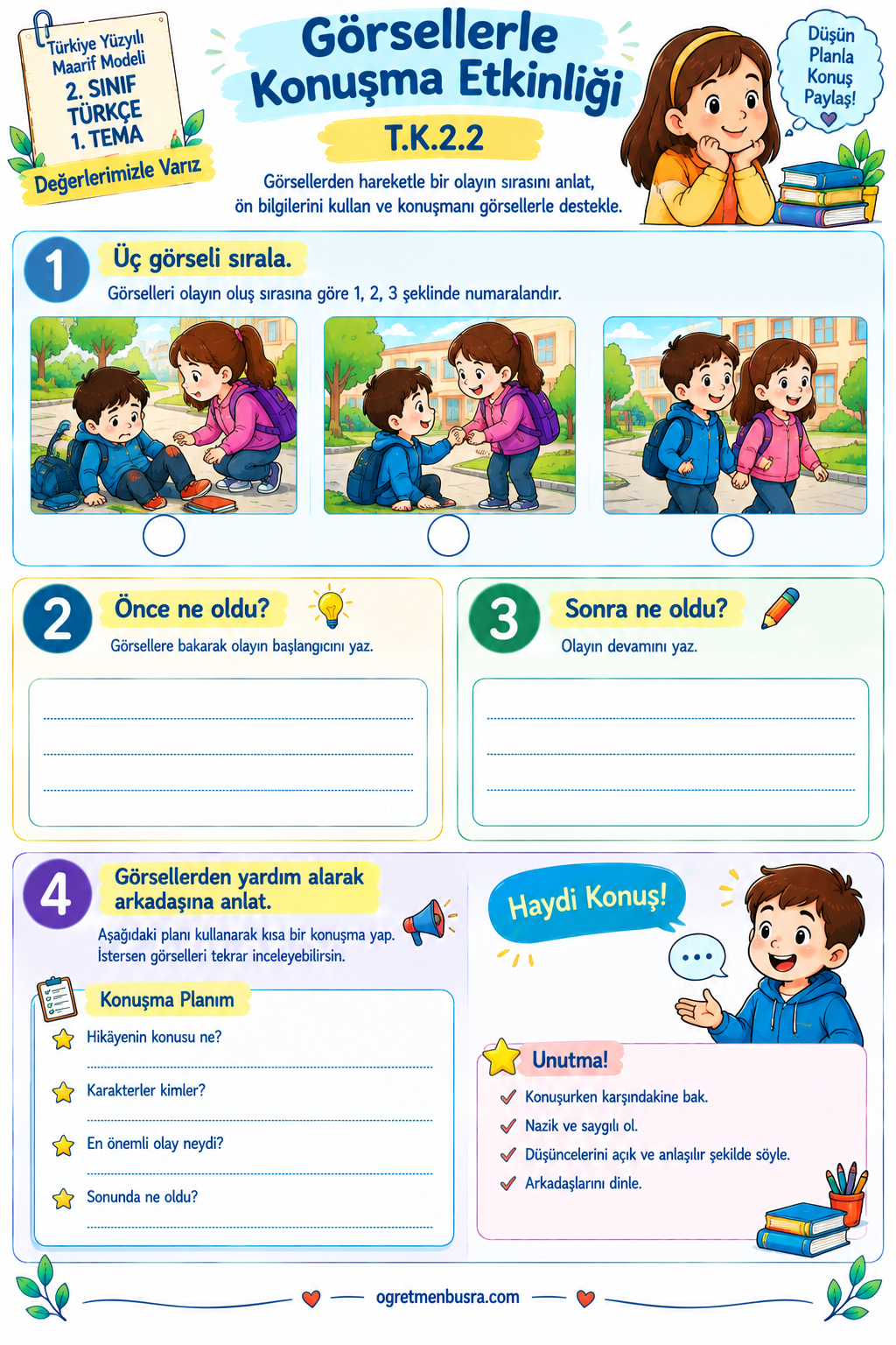 2. Sınıf Türkçe Görselden Hikâye Anlatma Etkinliği | T.K.2.2