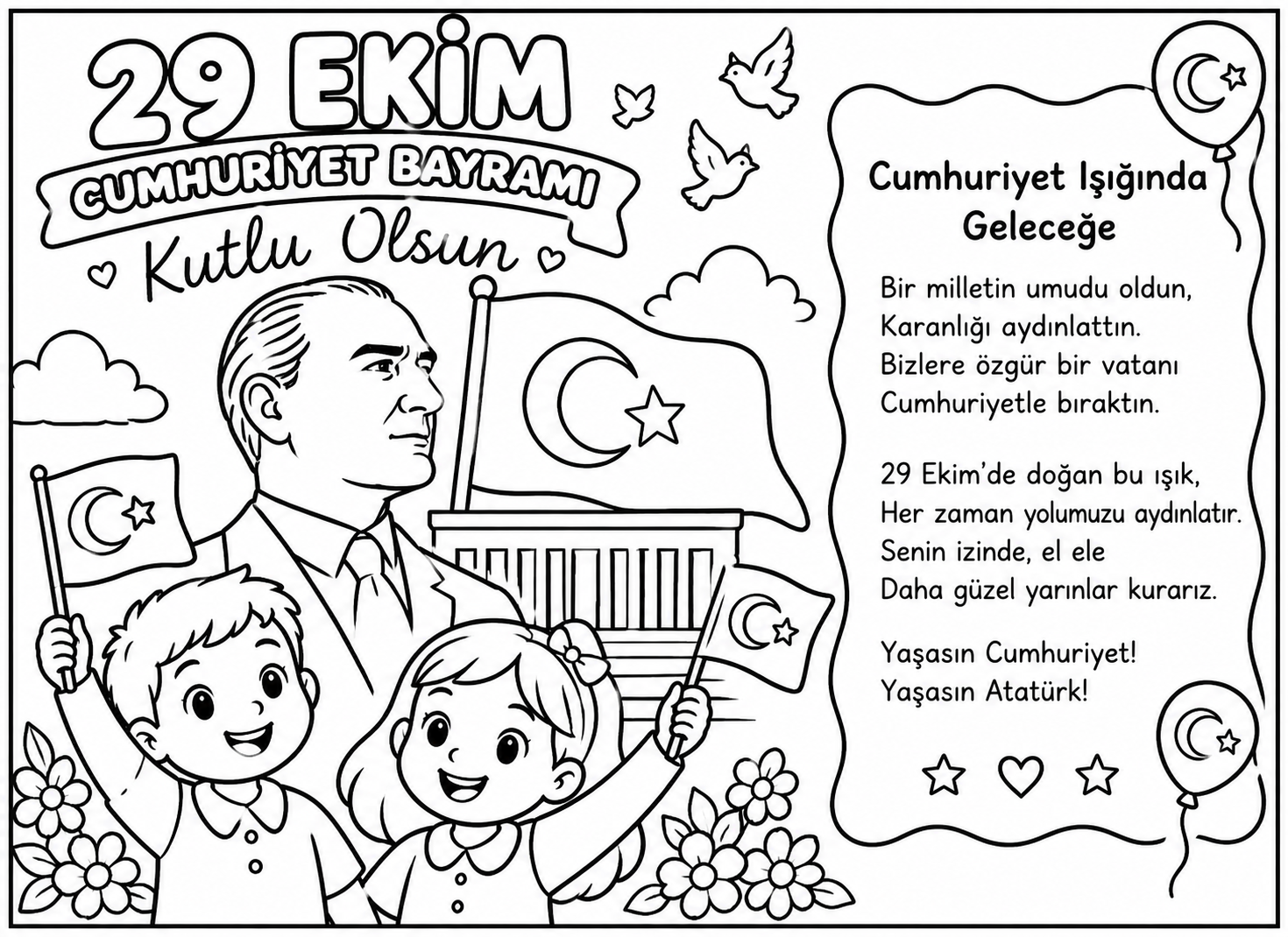 29 Ekim Cumhuriyet Bayramı Şiiri: Atatürk Silüeti ile 29 Ekim’in Işığı