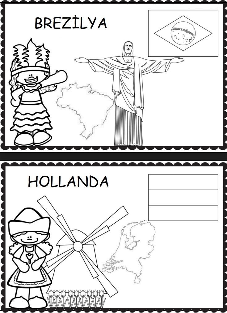 Brezilya ve Hollanda Ülkelerini Tanıyorum Boyama Etkinliği (JPEG)