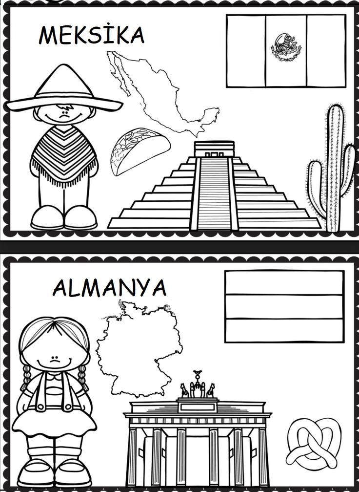 Meksika ve Almanya Ülkelerini Tanıyorum Boyama Etkinliği (JPEG)