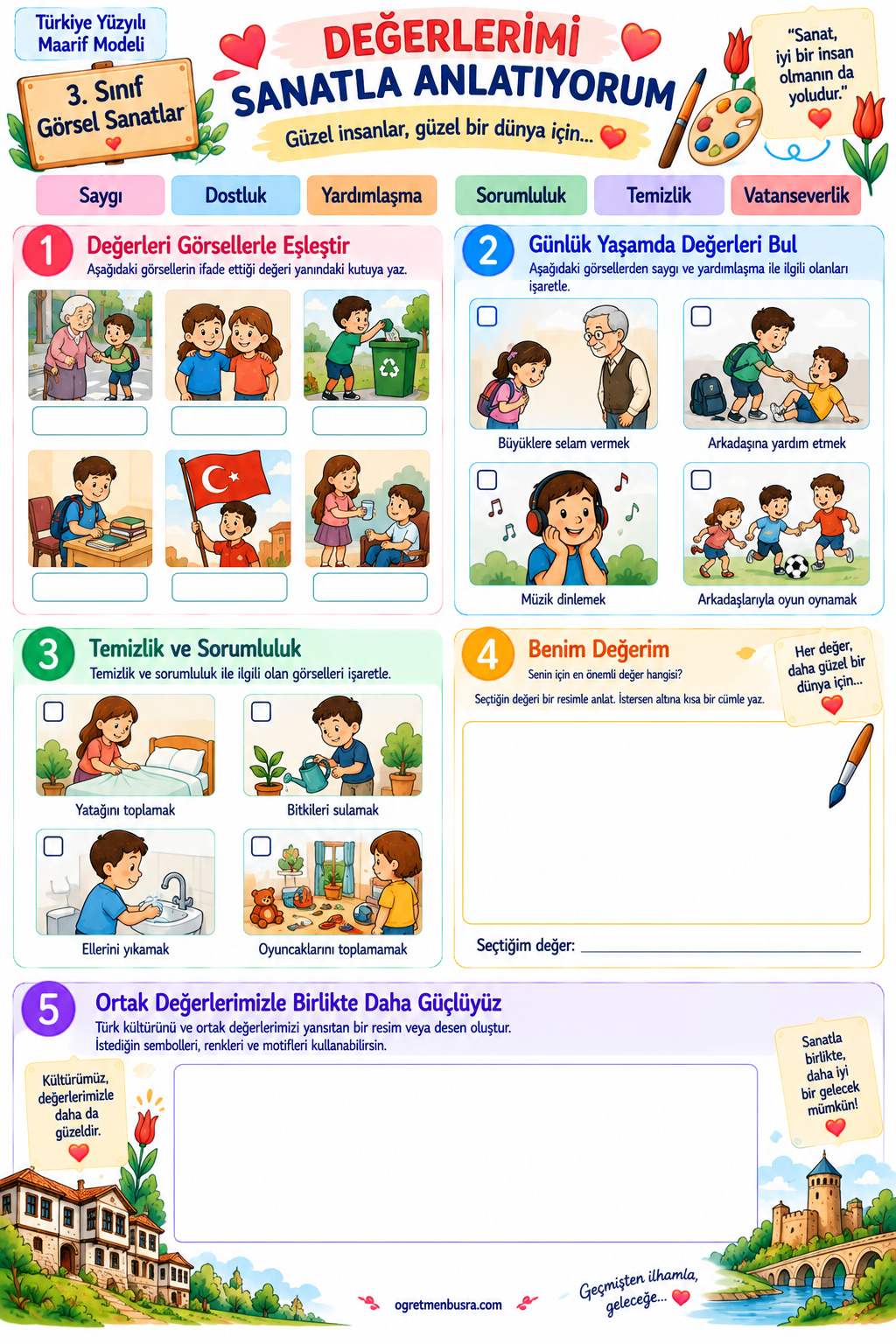 3. Sınıf Görsel Sanatlar Değerler Eğitimi | Millî Değerler ve Sanat